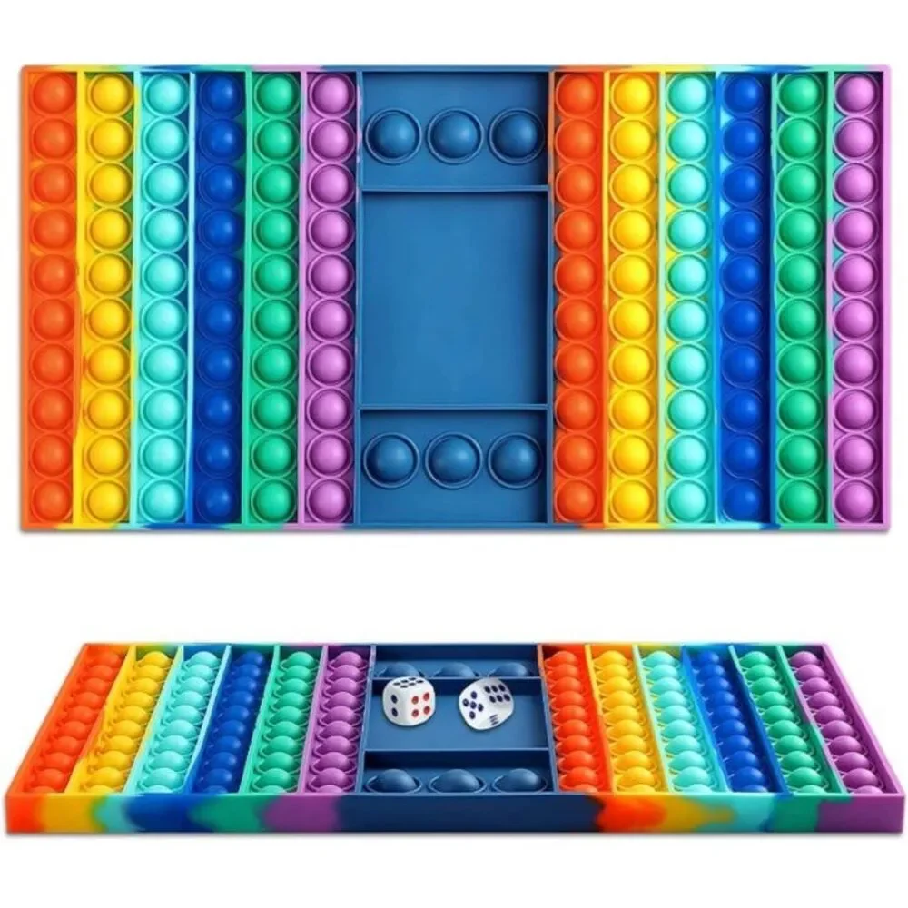 Pop Kids Games Fidget Toy Pop Rainbow Game Board Fidget Popper Toy Sensory New